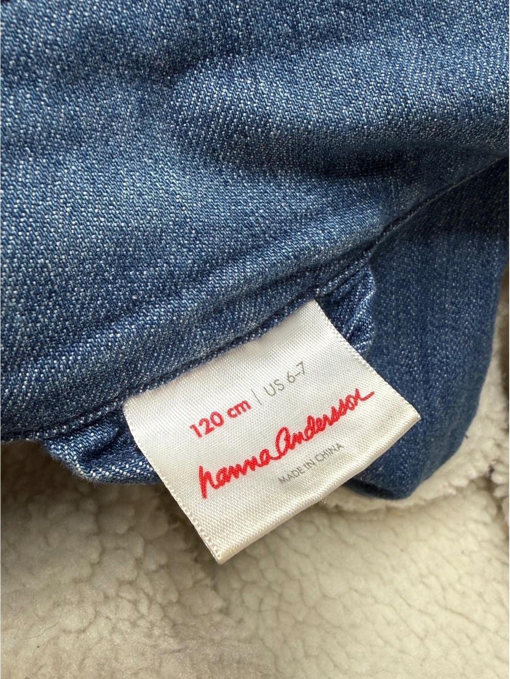 Hanna Andersson Girls 6-7 120cm Unicorn Floral Sherpa Lined Denim Jacket - Picture 2 of 9
